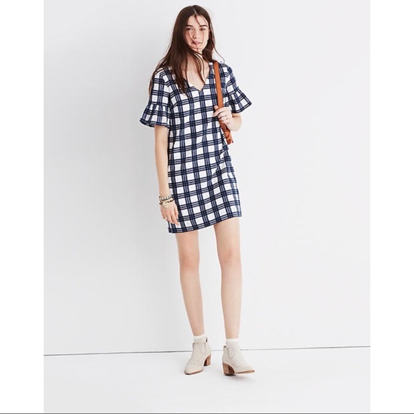 Madewell plaid dress bell sleeve tunic RELISTED - Picture 11 of 13